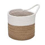 Sea Team Hängekörbe aus Baumwollseil, kleiner Korb, Aufbewahrungskorb, gewebt, 6,7 Zoll, Tasche zum Aufhängen für Fahrrad, Blumenkasten aus Stoff, Topf, Wand, Organizer für Schlüssel, Geldbörsen