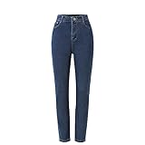 Damen Jeans mit hoher Taille, Skinny Stretch, Slim Fit, klassischer Bootcut, Dunkelblau, S