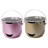 Gcroet Holzkohlegrill, tragbar, Mini-BBQ-Grill aus Edelstahl mit Rost, Tischkohleofen für Outdoor, Camping, Terrasse und den persönlichen Gebrauch, olivgrün.