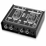 Pyle DI Box, Di, – Passive Direct Injection Box mit Brummen-Entferner und Eingangs-Dämpfer für Gitarre & Bass – Impedanztransformator