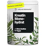 natural elements Creatin Monohydrat – 500g ultrafeines Pulver (Meshfaktor 200) – 166 Portionen reines Kreatin – hochdosiert – vegan, ohne unnötige Zusätze – in Deutschland entwickelt & laborgeprüft