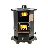 LLZJDDPLY Sechseckiger Kaminofen Holzofen, Multifunktionaler Pelletofen, Geeignet for Holz, Kohle und Pellets, for Privathaushalte und Gewerbebetriebe