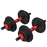 GORILLA SPORTS® Hantelset - 15kg, 20kg, 25kg, 30kg Gewichte, 2er Set, 25mm, Gusseisen, Rutschfest, 4 Sternverschlüsse - Kurzhanteln Set, Kurzhantelset, Hantelscheiben, Krafttraining