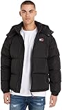 Tommy Jeans Herren Jacke Alaska Puffer Winterjacke, Schwarz (Black), L