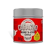 CARACHO 50g Bird Eye Chiliflocken - 100% Extrem Scharf - Chillipulver in Metal Gewürz Dose/Scoville: 100.000-200.000 / Chili Spezialität