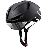 Shinmax Fahrradhelm Herren Damen mit Licht USB-Aufladung Fahrradhelm mit Visier Magnetische Abnehmbarer Leichter MTB Helm Fahrrad mit Aufbewahrungstasche Radhelm Verstellbarer 57-62CM