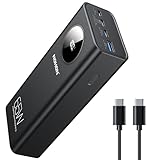 NOHON Powerbank 26800mAh Fast Power Bank: 65W Charge USB C PD/QC3.0 Externer Akku mit LED Display | 4 Ports Externer Handyakku Kompatibel mit iPhone15 14 13 12 11 Mini Pro Max iPad Samsung S Huawei