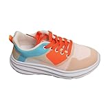 Generisch Outdoorschuhe Freizeitschuhe Sommermode Hohl Atmungsaktiv Flacher Absatz Weiche Sohle Freizeitschuhe Outdoorschuhe (Orange, 42)