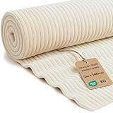 Stoff Meterware Cordstoff 2 M x 140 cm - Polsterstoff Möbelstoff Stoffe zum Nähen Cord Dekostoff Gardinenstoff Möbelstoffe für Sofa Decke Bettwäsche und Kissen Bezug Lincoln Oeko-Tex Beige