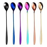 GRÄWE Latte Macchiato Löffel Set, Gold, 6-teilig, 22 cm, Lange Cocktaillöffel, Dessertlöffel, Eislöffel, Löffel für Eiskaffee, Edelstahl, spülmaschinengeeignet