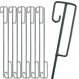 VOSS.farming 10x Laterneneisen, Pfahl mit UVV-Sicherheitsbügel, Halter für Absperrband, Ø12mm Riffelstahl, 125cm Länge, grün lackiert