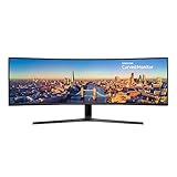 Samsung Curved Business Monitor C49J890DKR, 49 Zoll, VA-Panel, 32:9 Format, Reaktionszeit 5ms, Krümmung 1800R, Bildwiederholrate 144 Hz, KVM Switch, Eye Saver Modus