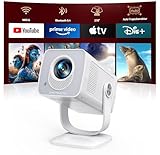Mini Beamer 4K 1080P Unterstützt [Android 13 & 270° Drehbar] Smart Beamer Klein mit WiFi 6 Bluetooth 5.4, Tragbarer Projektor Heimkino Outdoor mit Auto Trapezkorrektur für HDMI/Android/iOS/PC/USB