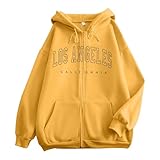 Generisch Sweatshirt Jacke Damen Sommer Hoodie mit Kapuze Große Größen Zip Hoodie Kapuzenjacke Reißverschluss Casual Kapuzenpullover Locker Kapuzenpulli College Jacke Hoody Pullover Mit Taschen