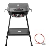 Royal Gourmet 2- Brenner Gasgrill kleiner Balkon-Picknick-Grill, 5 kW Grillwagen für Garten und Camping mit leicht demontierbaren Grillständer