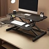 Verstellbarer beweglicher Hubtisch, schwarzer Stehpult mit höhenverstellbarer Tastaturablage, kompakter Home-Office-Arbeitsplatz, 78,7 x 40,6 cm, kleiner Schreibtisch für ergonomischen Komfort