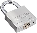 ABUS Vorhängeschloss Titalium AB64TI/30 - Schlosskörper aus Spezial-Aluminium - gehärteter Stahlbügel - ABUS-Sicherheitslevel 4 - Silber, Grau, 30mm