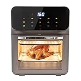 Mini Backofen 13 Liter, 1350W Elektrobackofen LCD-Touchscreen Minibackofen mit 15-60 min. Timer, Heißluftzirkulationssystem Miniofen inkl. Backblech