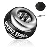 PiPiCat Gyroball, Fitnessarmtrainer und Stressabbau-Handgelenkbälle, Metallkern, automatisches und geräuschloses Leuchten, 6 Geschwindigkeiten und Leuchtfarben + Ballbeutel(Metalgehäuse, Intensität+)