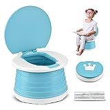 Töpfchen Für Kinder Baby Toilettensitz Ab 1 Jahr Reisetöpfchen Faltbar Für Unterwegs Baby Töpfchen Training Für Jungen Mädchen Windelfrei Töpfchen Auto Klapptöpfchen Kinder mit 15 Potty Liners