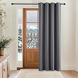 KGORGE Türvorhang Kälteschutz mit Ösen Wohnzimmer - 1 Stück H 200 x B 140 cm Thermovorhang Haustür Verdunkelungsvorhang Grau Vorhänge Blickdicht Gardinen Verdunkelnd