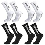 Apricitie 4 Paare Fußball Socken, 38-46 Fußballsocken Anti Rutsch Grip Sportsocken Rutschfeste Fussball Socken für Herren Damen