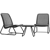 tectake® Gartenmöbel Set für 2 Personen, Outdoor Möbel wetterfest für Balkon, als Gartenlounge, Terrassenmöbel, Sitzgruppe mit 2X Loungesessel und 1x Gartentisch Beistelltisch, Rattan Optik