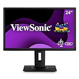 Viewsonic VG2440 60,5 cm (24 Zoll) Büro Monitor (Full-HD, HDMI, DP, USB 3.2 Hub, Höhenverstellbar, Lautsprecher, Eye-Care, 4 Jahre Austauschservice) Schwarz