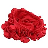 Badekappe, robust und langlebig, hochelastisch, dreidimensionale Blumen-Bademütze für langes Haar für Kinder zum Schwimmen(rot)