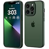 ORDA Matt Hülle für iPhone 13 Pro Max 6,7 Zoll, Vollständiger Kameraschutz Stoßfest Kratzfest Transluzente Schutzhülle, Anti-Fingerabdruck Durchscheinende Rückseite Schutzhülle (Grün)