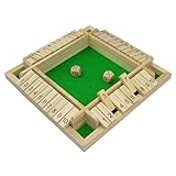 Shut The Box Spiel 4-Spieler, Holz Brettspiel Holz Mathematik Traditional Pub Board Würfelspiel Reisen Great Family Brettspiele Urlaub unterhaltsames Mathespiele Spiel für Kinder und Erwachsene