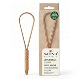 Sattva Ayurveda Kupfer Zungenreiniger – Geprüft & Zertifiziert, 99,9% Reines Kupfer, Natürlich & Wiederverwendbar, Fördert Frischen Atem & Gesunde Mundflora, Ergonomisches Einhand-Design