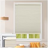Wabenjalousien Ohne Bohren, Kabellos Verdunkelung Wabenplissees Für Fenster, Wabenplissees Ohne Werkzeug, Thermisch/uv-beständige Waben Fensterrollos Jalousien,beige-145x100cm/57 * 39.4in
