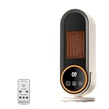 Journeyside 1200W Heizlüfter, Keramikheizung Heizlüfter mit 2 Temperatureinstellungen, 30/60/90 Minuten Timer, Überhitzungs- & Kippschutz,Heizung Elektrisch mit PTC Thermostat für Büro, Schlafzimmer