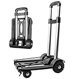 Sackkarre Faltbar, Transportkarre Klappbar/Alu-Sackkarre Mini/Leichtgewichtiger Gepäckwagen/Aluminium Transport und Handkarre für Umzug oder Getränkekisten (L)