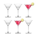 Pasabahce 440176 Martini Glas „Timeless“ im Kristall-Design, Höhe ca. 17,2 cm, 6er Set aus Glas