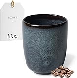 like. by Villeroy & Boch – Lave Gris Steingut Becher Ohne Henkel grau, Spülmaschinenfest, Mikrowellensicher, Tasse Grau Ohne Henkel, Kaffeetasse, Kaffeebecher, Teebecher, Steingut