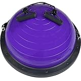 TRUTZHOLM Yoga Balance Trainer Balancetrainer Gymnastikball mit Expander und Fußpumpe Lila Yogaball