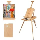 Kurtzy Atelierstaffelei Staffelei Holz Groß Staffelei Koffer mit Malbox – Feldstaffelei Verstellbar 180 cm – Tripod Easel for Artist Kofferstaffelei Faltbar Malzubehör für Erwachsene Gemälde&Portraits