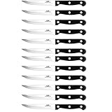 G.a HOMEFAVOR 12-teiliges Steakmesser Set, Edelstahl Wellenschliff steakbesteck, Scharf Besteckset, Besteck Messer, Steak Messer für Fleisch, Rindfleisch Schneiden, Messerset für Familie