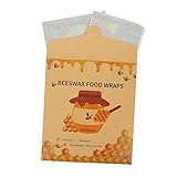 Cabilock 3 Stück Wiederverwendbare Bienenwachs Frischhaltetücher Teiliges mit Wabenstruktur Nachhaltige Natürliche Lebensmittel Wraps für Obst Gemüse und Küchenaufbewahrung