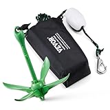 VEVOR Kajak-Ankerset, 3,5 lbs Paddle Board-Ankerset mit 8 m Seil und Boje, Faltbarer Kleiner Bootsanker mit Aufbewahrungstasche und Karabinerhaken, Kajak-Zubehör für Kajaks, Kleine Boote, Kanus