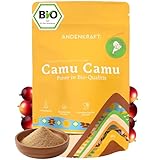 Andenkraft Bio CAMU CAMU PULVER - 3 Monatspackung, 160mg Vitamin C je Tagesdosis, Perfekt im Smoothie, Porridge oder Shake - Vitamin C