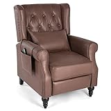 COSVALVE Ohrensessel Relaxsessel mit liegefunktion, Sessel Wohnzimmer, Massagesessel Vintage Luxuriös, inkl. Aufbewahrungstasche und Kissen, 88,9 * 81 * 102 cm