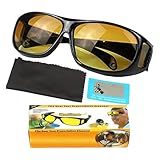 Generisch Nachtfahrbrille | Ergonomische Passform Brille,Blendschutz Nachtfahrbrille,Für Damen Herren Senioren Bei Sand Regen Nebel Dämmerung Spazieren Radfahren