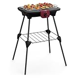 Tefal Easygrill Elektrischer Standgrill | BG90F5 | Mit Standfüßen Für Draußen | Auch Als Tischgrill Drinnen verwendbar | 2300 W | 870cm² Grillfläche | Leichte Reinigung | schwarz/Burgunderrot