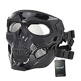 WISEONUS Airsoft Maske Paintball Masken Taktische Schädel Maske Full face Militär Schutzmaske Vollgesichtsmaske für Halloween Jagd CS Kriegsspiel Cosplay