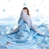 Haokelai Kühldecke Sommerdecke, Ice Silk Kühldecke, Selbstkühlende Decke Doppelseitige, Dünne Leichte Dünne Sommerdecke, Absorbiert Körperwärme, Atmungsaktive, für Besseren Schlaf (150x200cm)