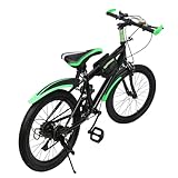 LKHDONG Premium Mountainbike 20 Zoll, 7 Gang Mountainbike Kinder Fahrrad, Kinderfahrrad für Mädchen und Jungs von 130-150 cm, Aluminium Mountain Bike mit Federgabel (Grün)