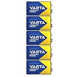 Varta High Energy 4922 Batterie High Energy 9V Block Batterien (geeignet für energieintensive Geräte) 5er Pack